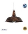 GLOBOSTAR® RAY 01046 Vintage Κρεμαστό Φωτιστικό Οροφής με Ντουί 1 x E27 AC 220-240V IP20 - Χάλκινο Εφέ Σκουριάς - Μ36 x Π36 x Υ25cm